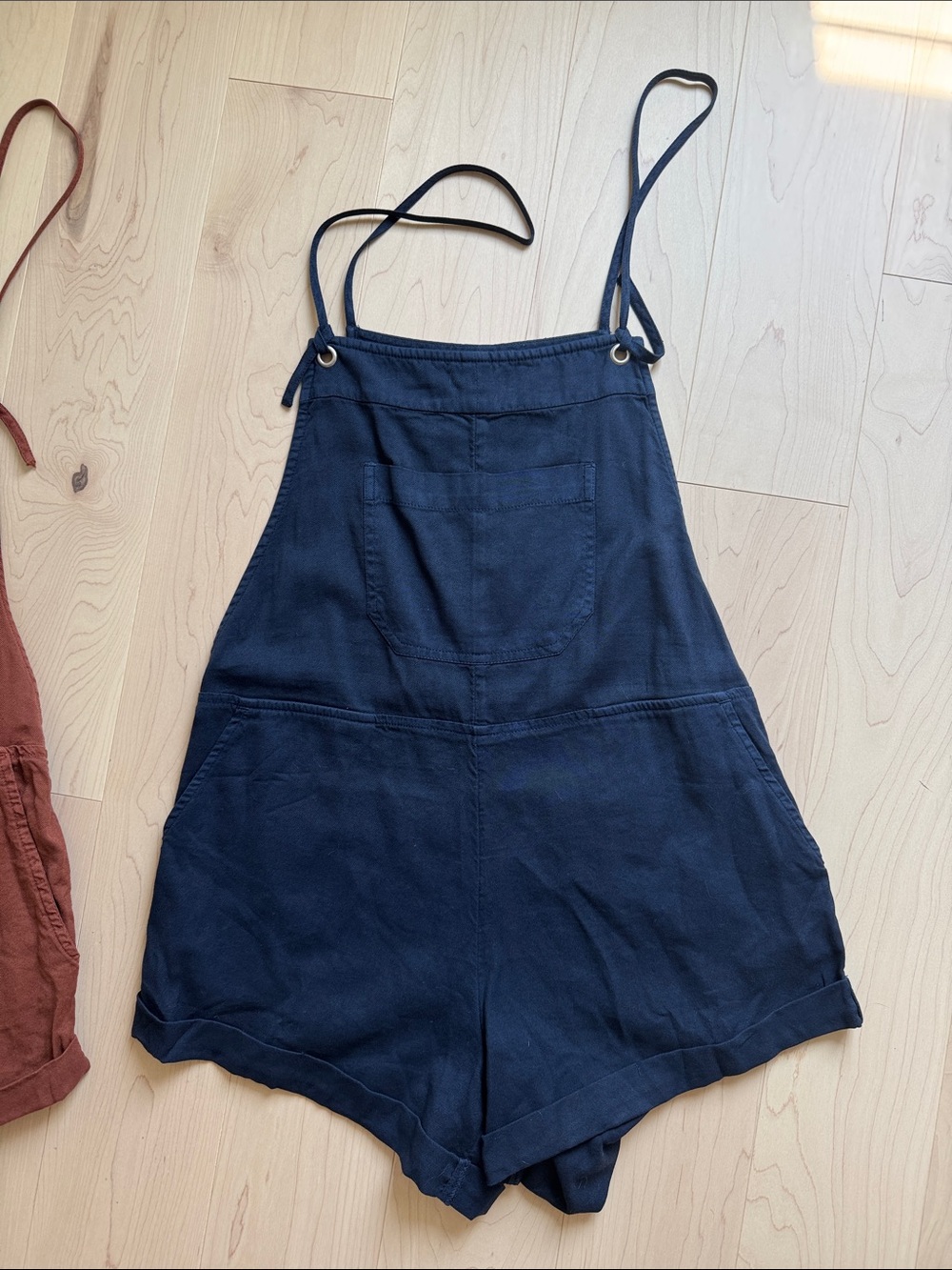 Billabong Rust-Brown & Navy Adjustable Strap Romper - Picture 3 of 11